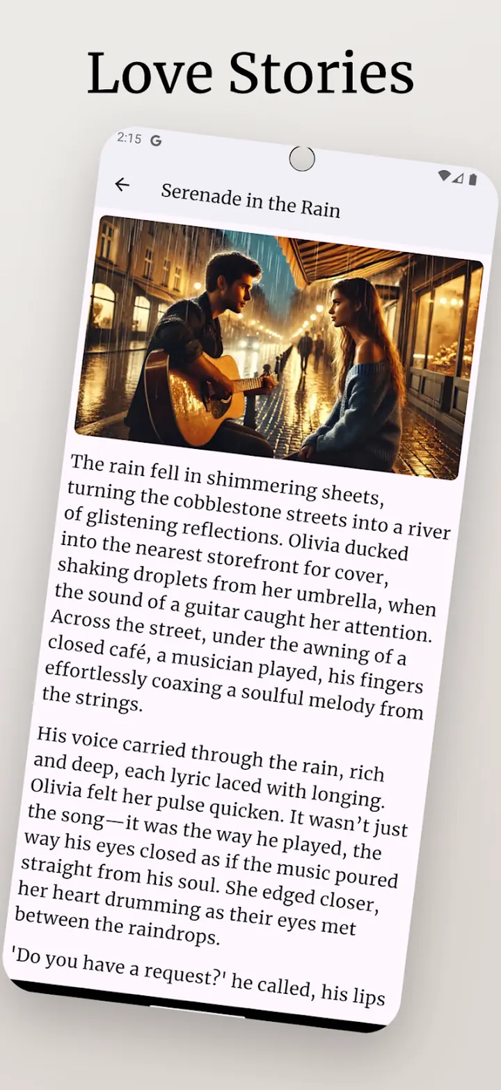 Reading 'Serenade in the Rain' in FlipFiction